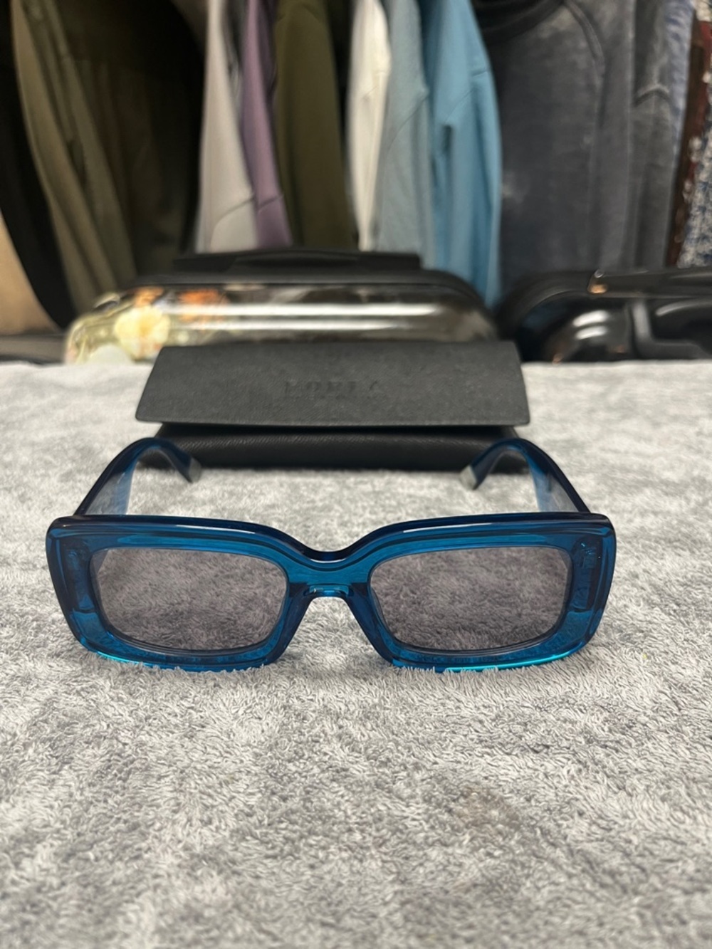 Furla Teal-Blue Rectangular Women's Sunglasses - Picture 2 of 5